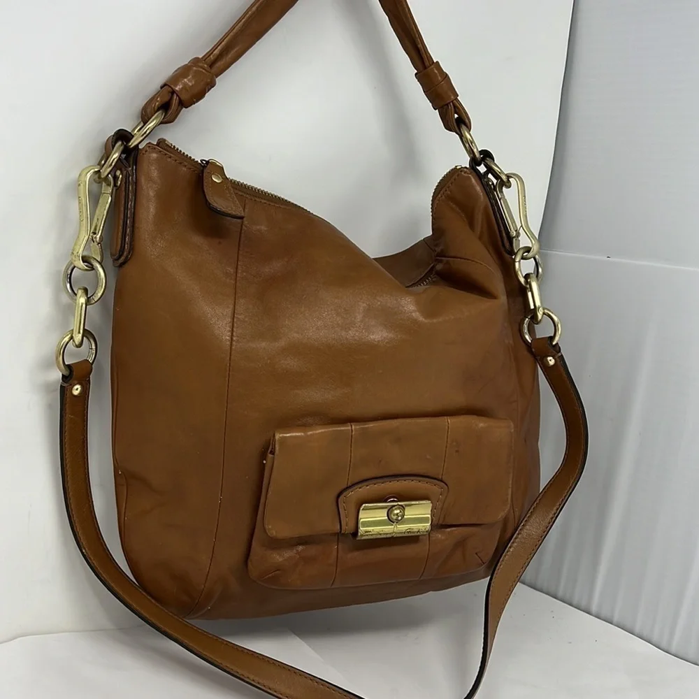 Coach Kristin 14783 Brown Leather Shoulder Crossbody Bag - Picture 4 of 14